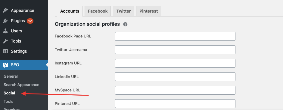 WordPress SEO Social Tab